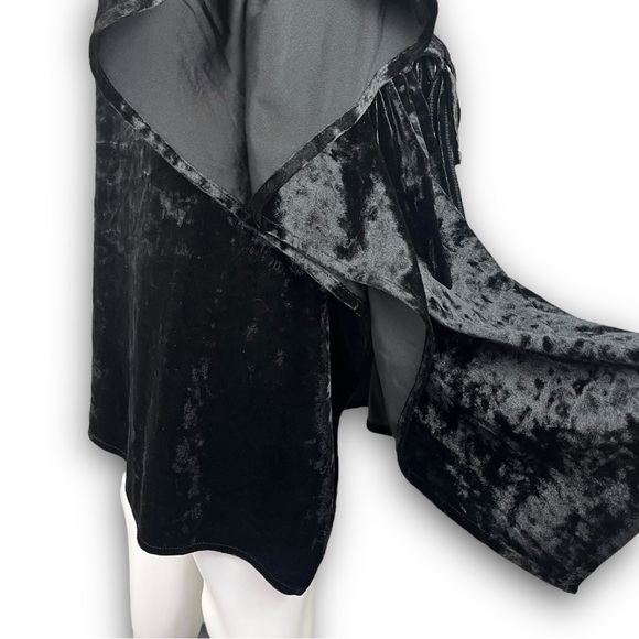 ANDREE BY UNIT Crushed Velvet Floral Embroidery Caftan Top Boho Stevie Nicks - Picture 9 of 12